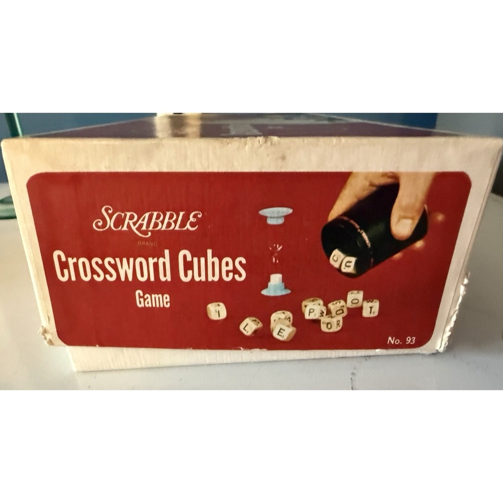 Vintage 1968 Scrabble Crossword Cubes Game Retro Decor Craft Incomplete - Picture 2 of 8